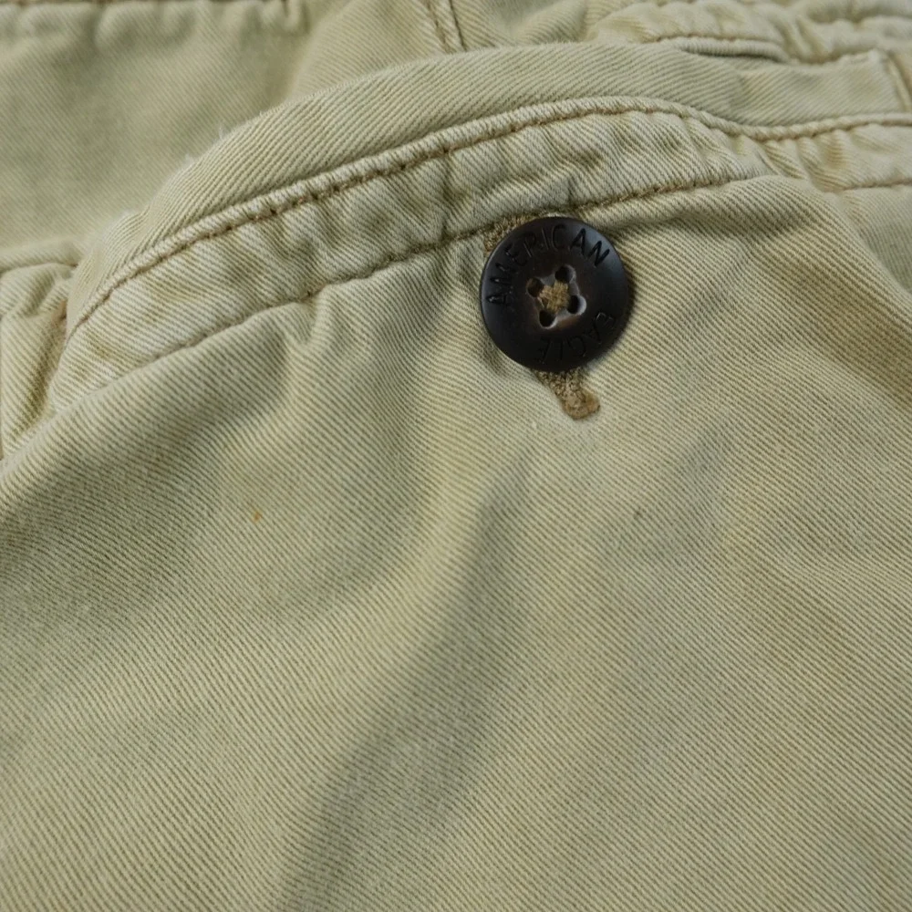American Eagle Shorts Mens 30 Beige Brown Bermuda Chino Preppy Casual Grunge Y2K